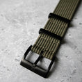 Load image into Gallery viewer, The Ryedale Ribbed Nylon Watch Strap - Army Green