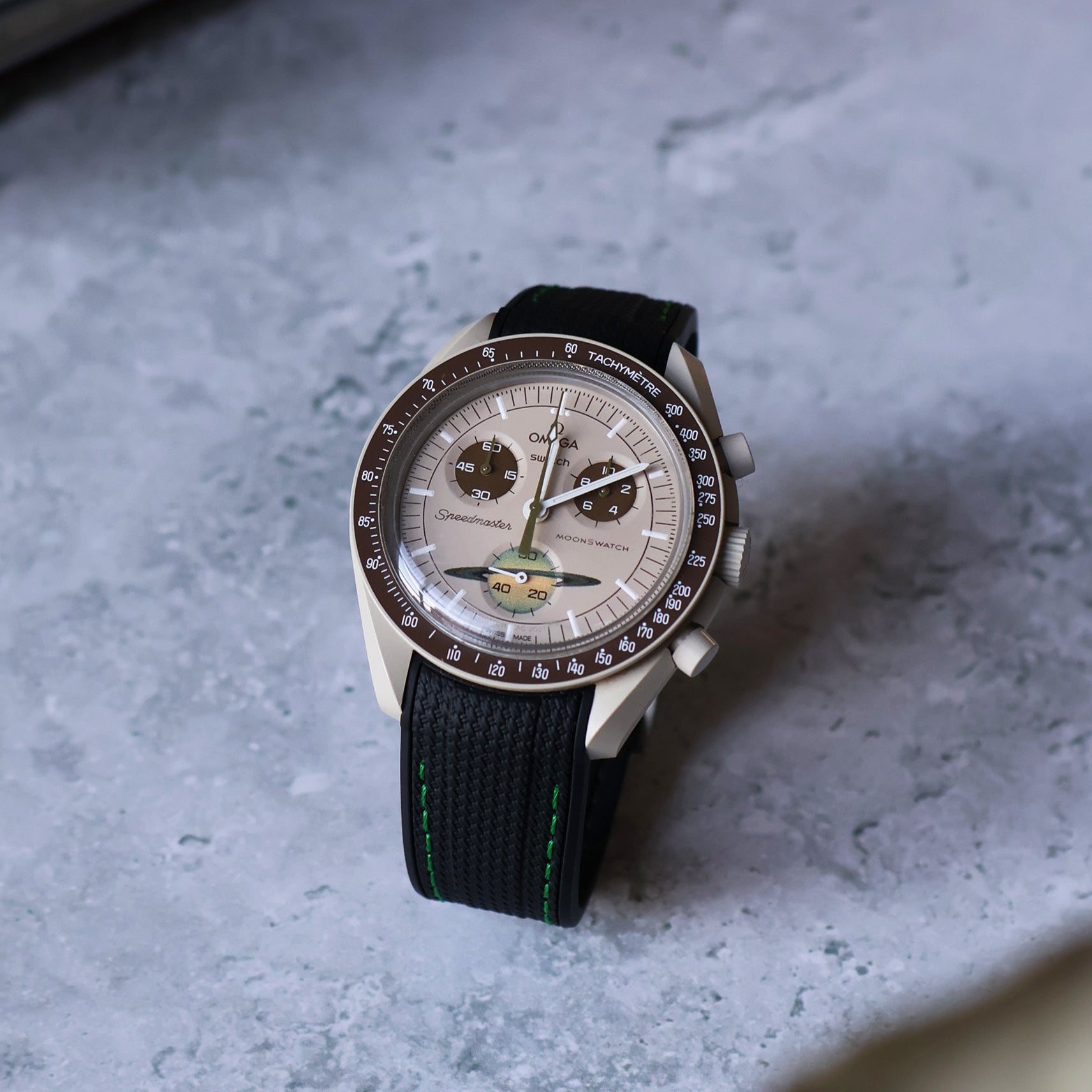 Omega X Swatch Moonswatch Fitted Strap Black Green – Realm