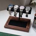 Load image into Gallery viewer, The Foxton Watch Stand MKII - Charbon Black & American Black Walnut