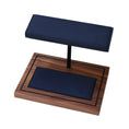 Load image into Gallery viewer, The Foxton Watch Stand MKII - Marine Blue & American Black Walnut