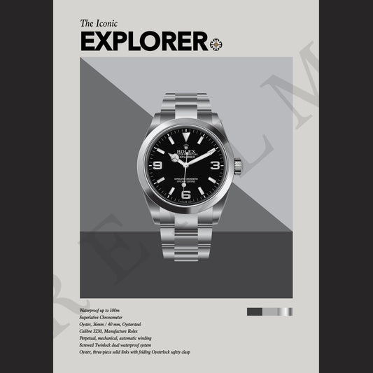 'The Iconic' Watch Print Series - Rolex Explorer 1