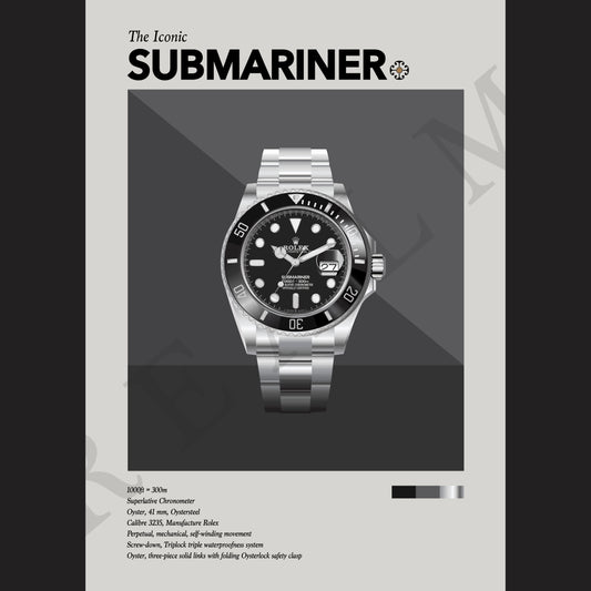 'The Iconic' Watch Print Series - Rolex Submariner, Date