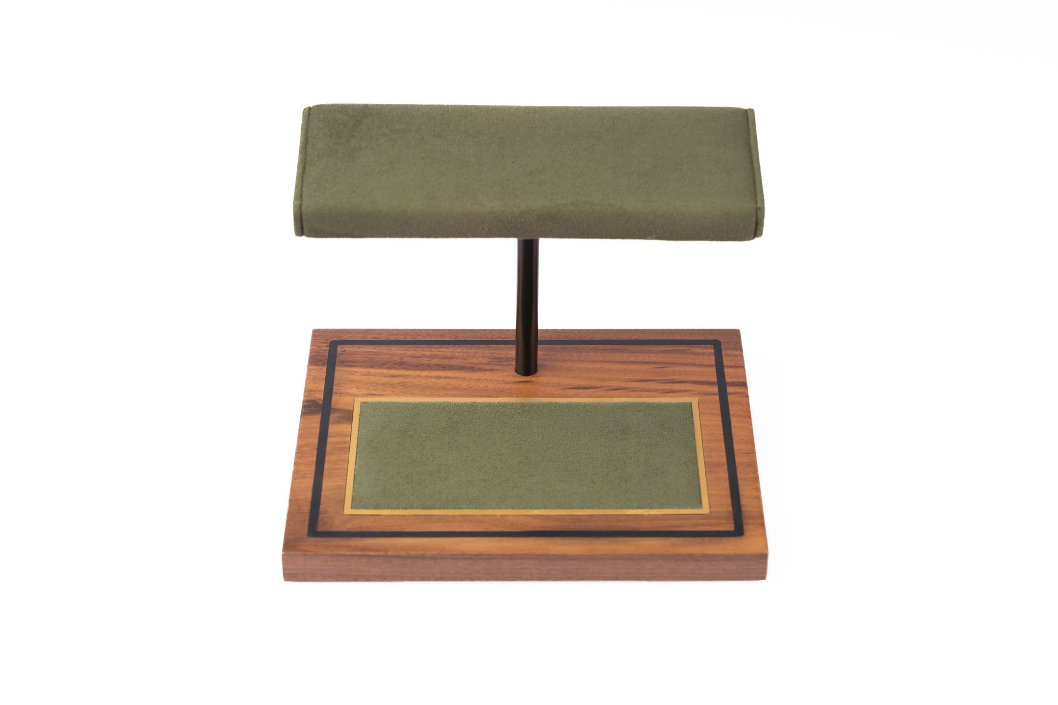 The Foxton Watch Stand - Forest Green & American Black Walnut