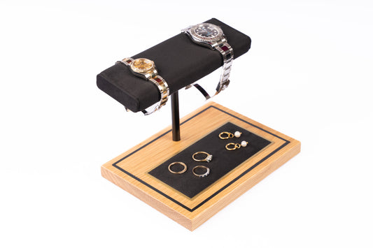 The Foxton Watch Stand - Charbon Black & American White Oak