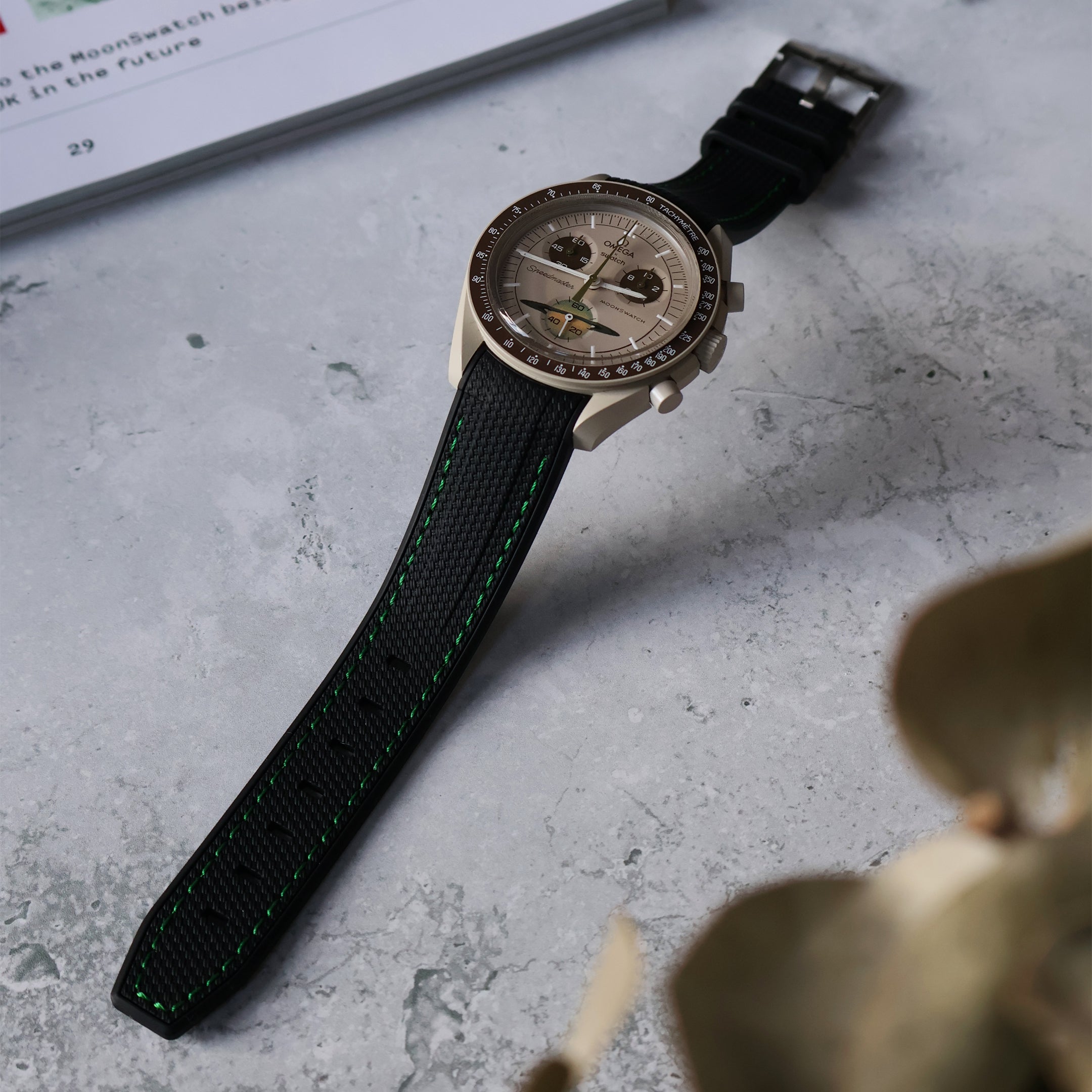Omega X Swatch Moonswatch Fitted Strap - Black & Green