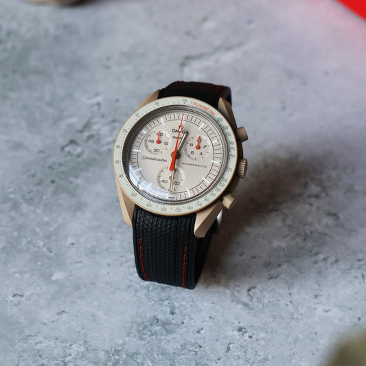 Omega X Swatch Moonswatch Fitted Strap - Black & Red