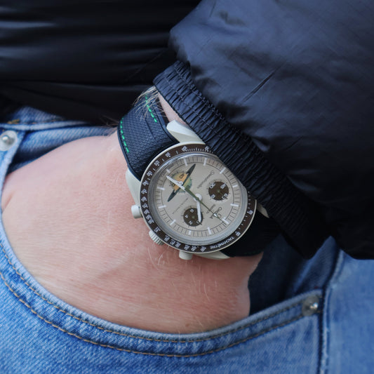 Omega X Swatch Moonswatch Fitted Strap - Black & Green