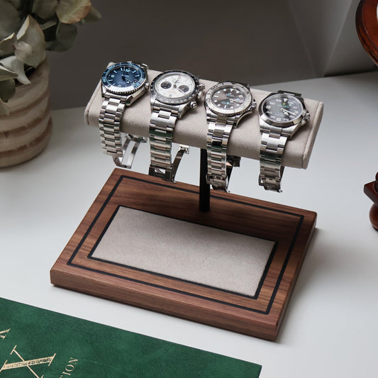 The Foxton Watch Stand MKII - Stone Grey & American Black Walnut