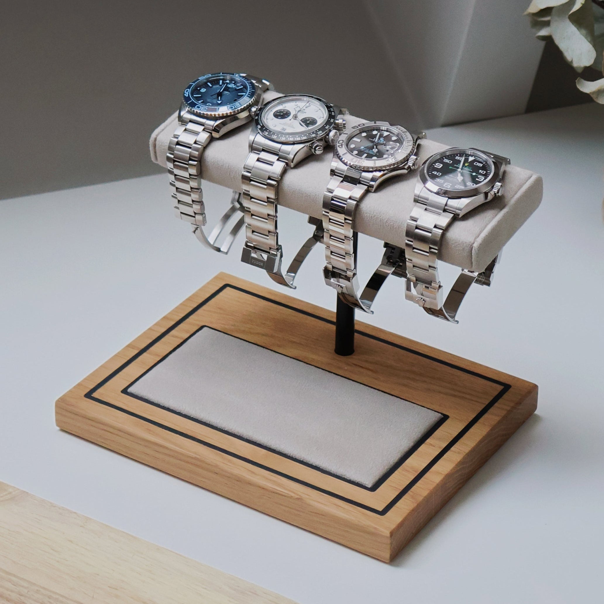 The Foxton Watch Stand MKII - Stone Grey & European White Oak