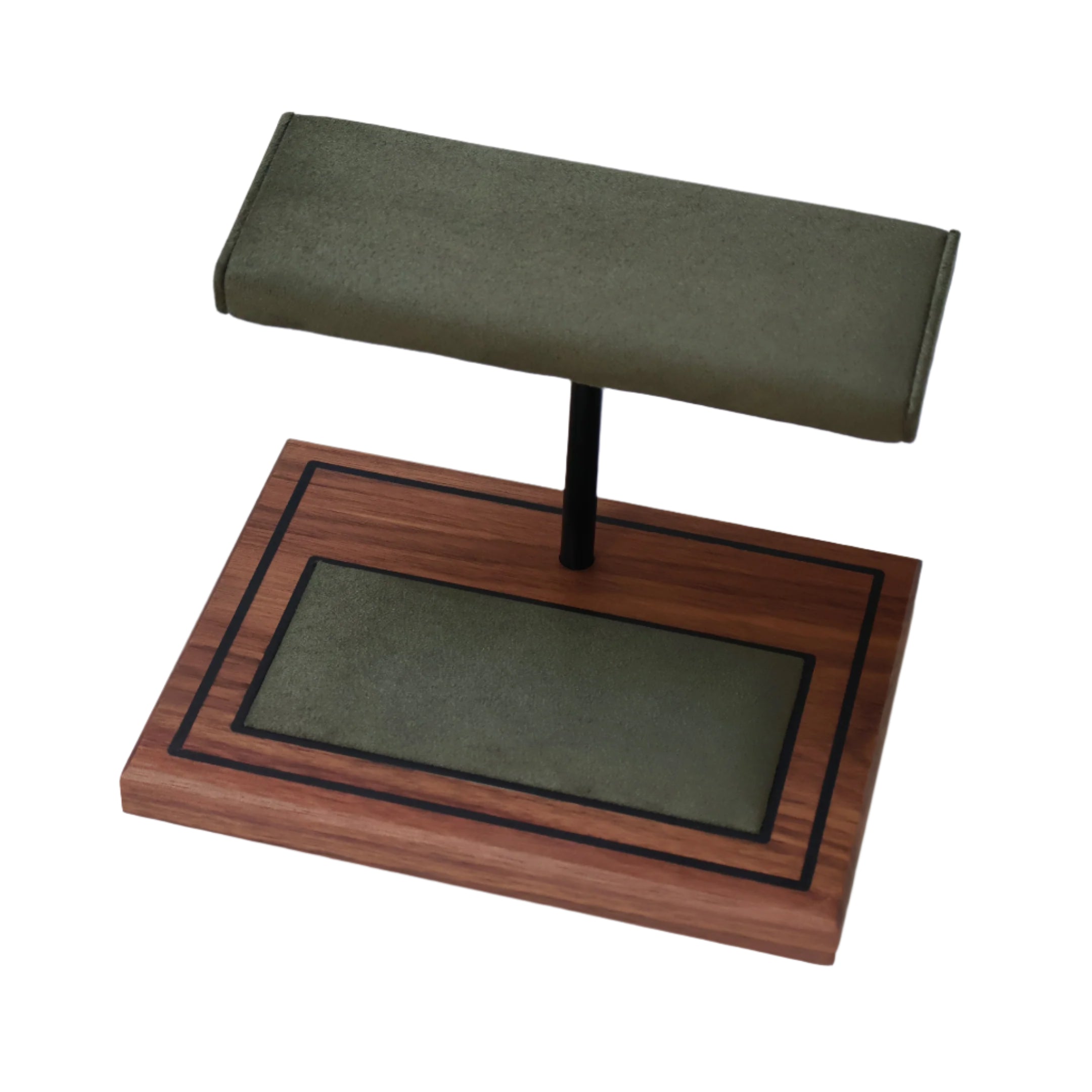 The Foxton Watch Stand MKII - Forest Green & American Black Walnut
