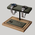 Load image into Gallery viewer, The Foxton Watch Stand MKII - Forest Green & European White Oak

