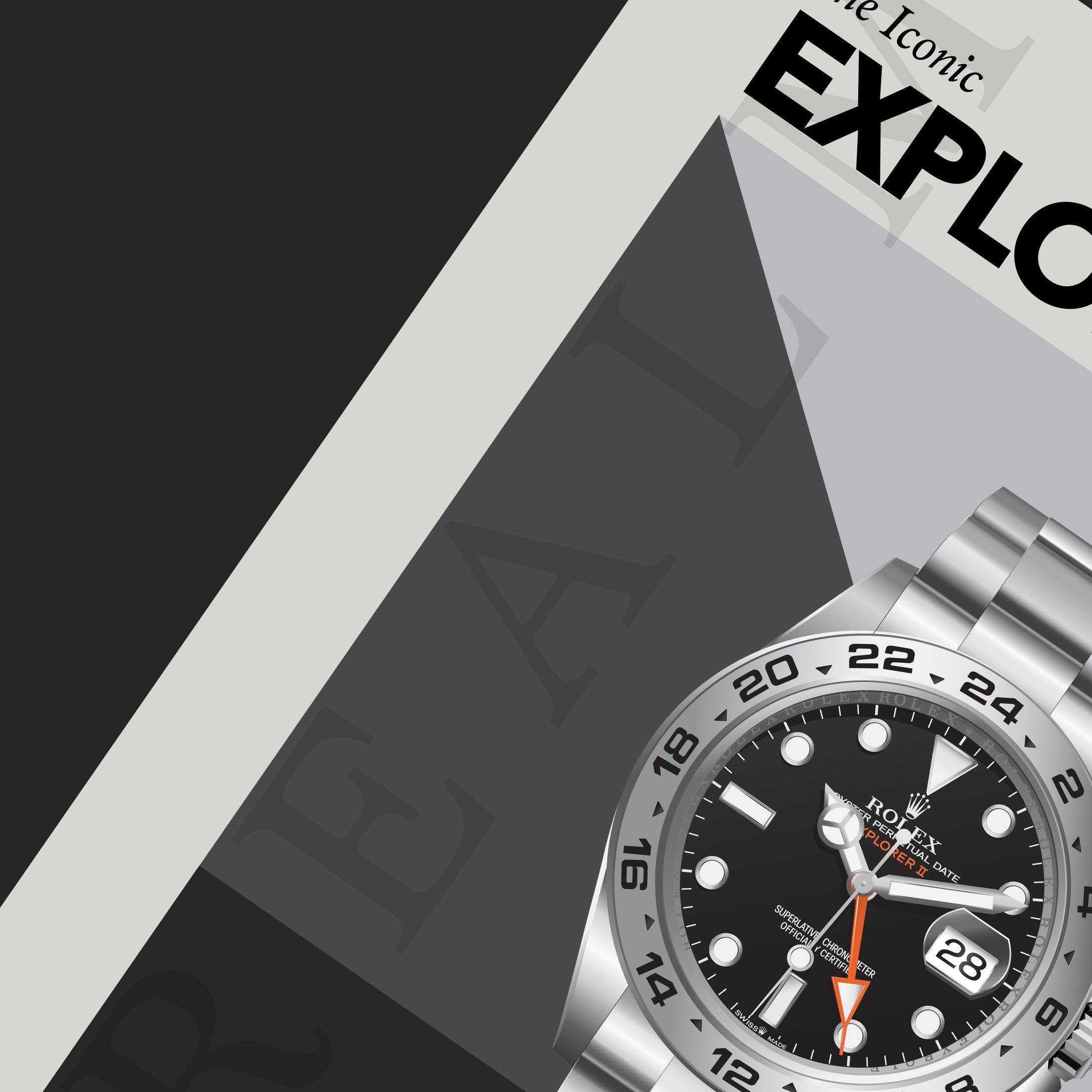 'The Iconic' Watch Print Series - Rolex Explorer II - Black Dial