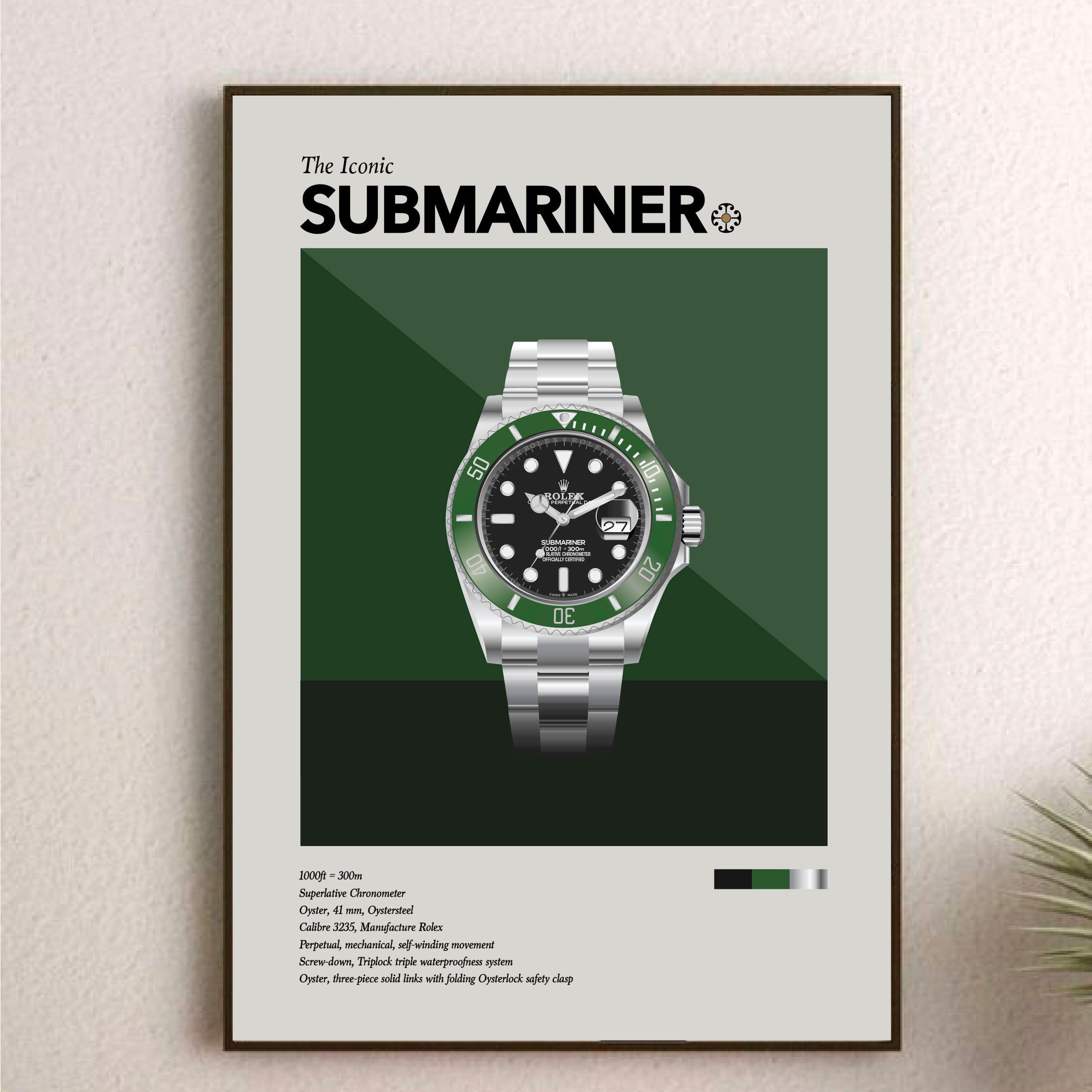 'The Iconic' Watch Print Series - Rolex Submariner, Kermit MK2